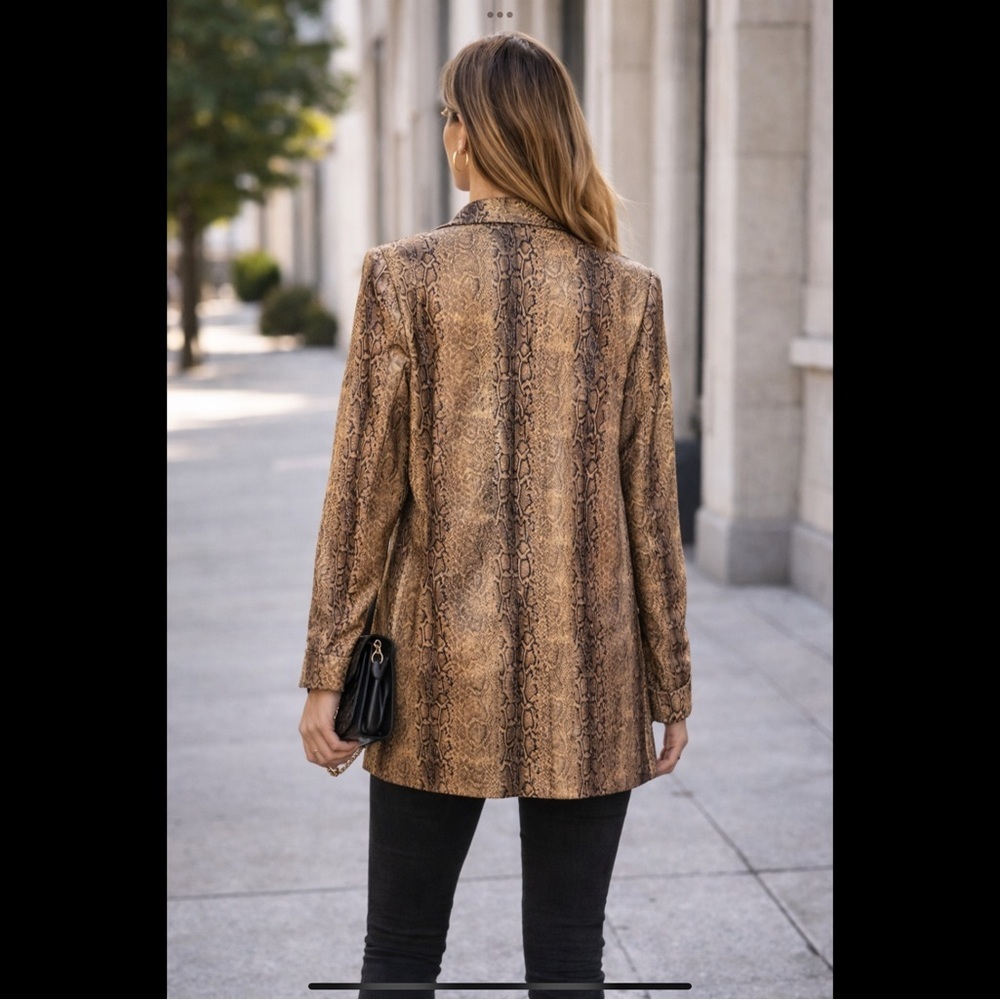 Azara Paris Snakeskin Print Jacket Size S | Edgy Rock Chic Statement - Picture 6 of 16